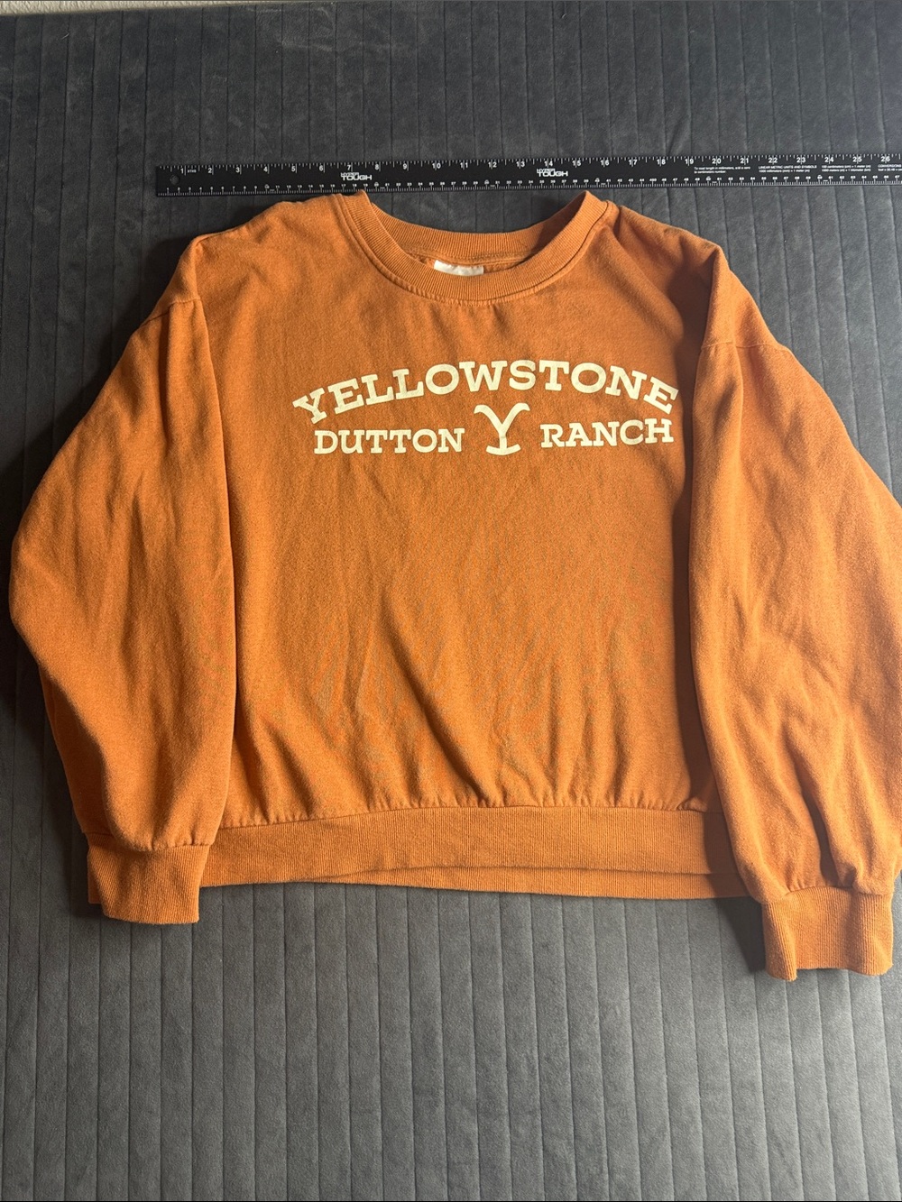 Yellowstone Dutton Ranch Crewneck Sweatshirt - Rust Orange